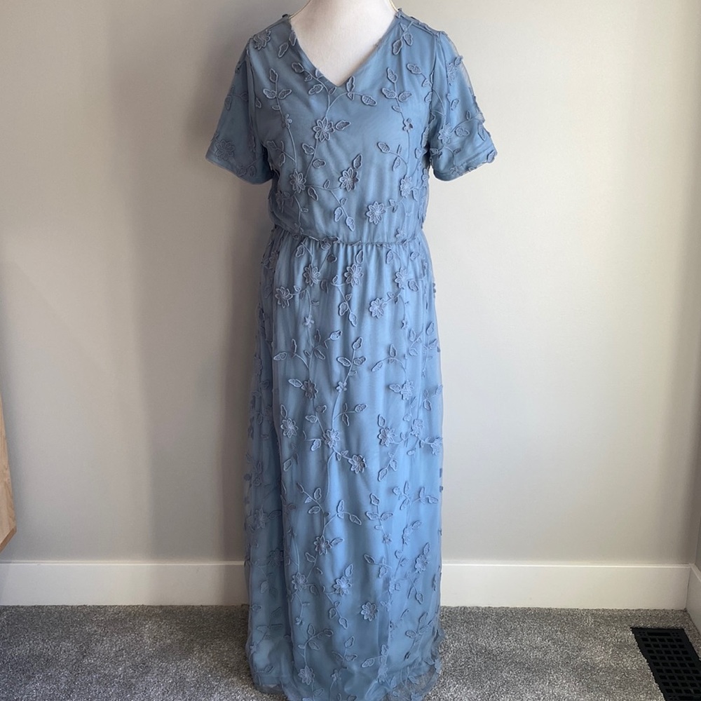 MikaRose Floral Overlay dress